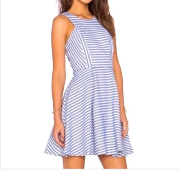 BCBGeneration Dres 6 Striped Fit & Flare BlueWhite - Picture 3 of 7